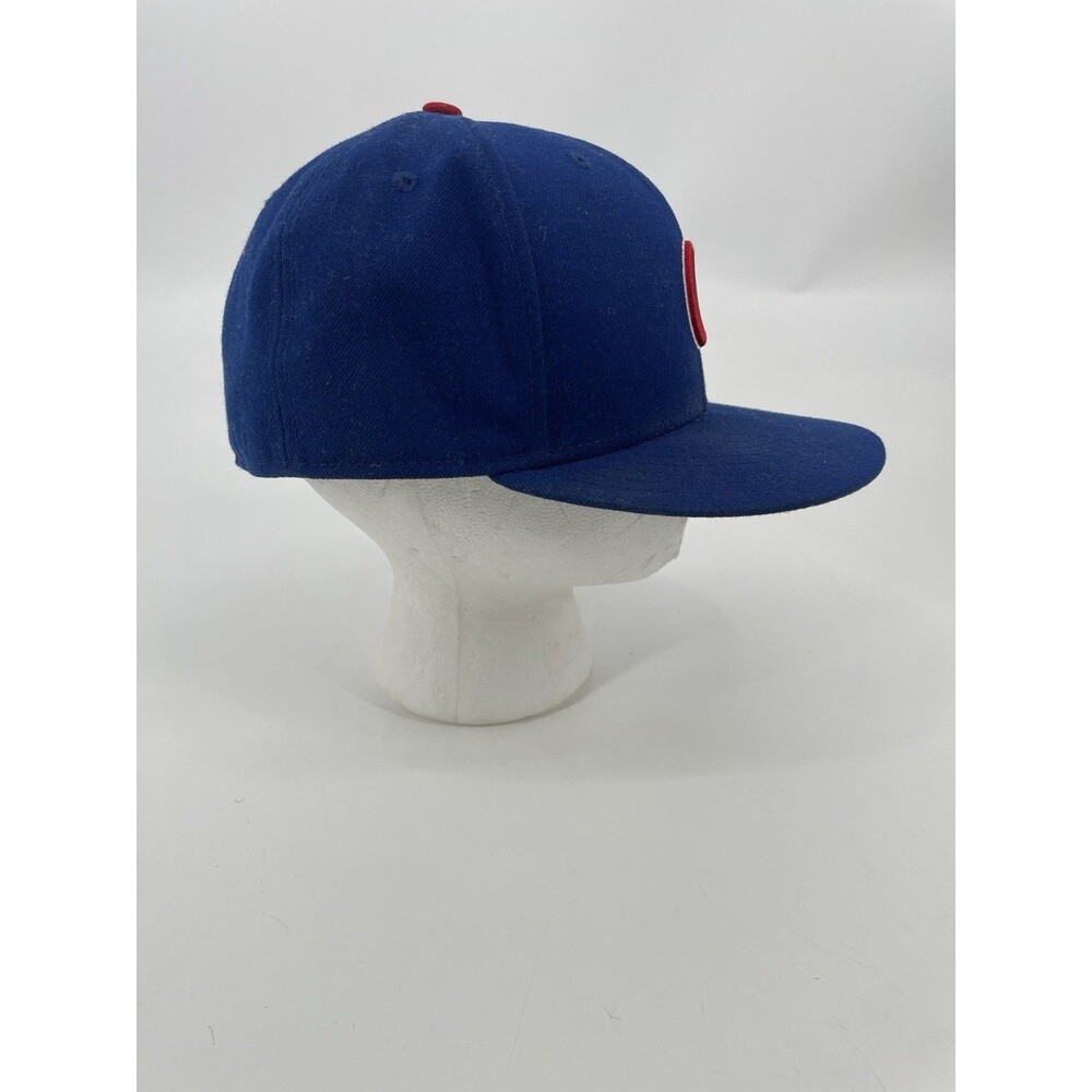 Chicago Cubs New Era 59Fifty Fitted Size 7 1/4 MLB Blue Cap Plain Logo - Picture 3 of 7